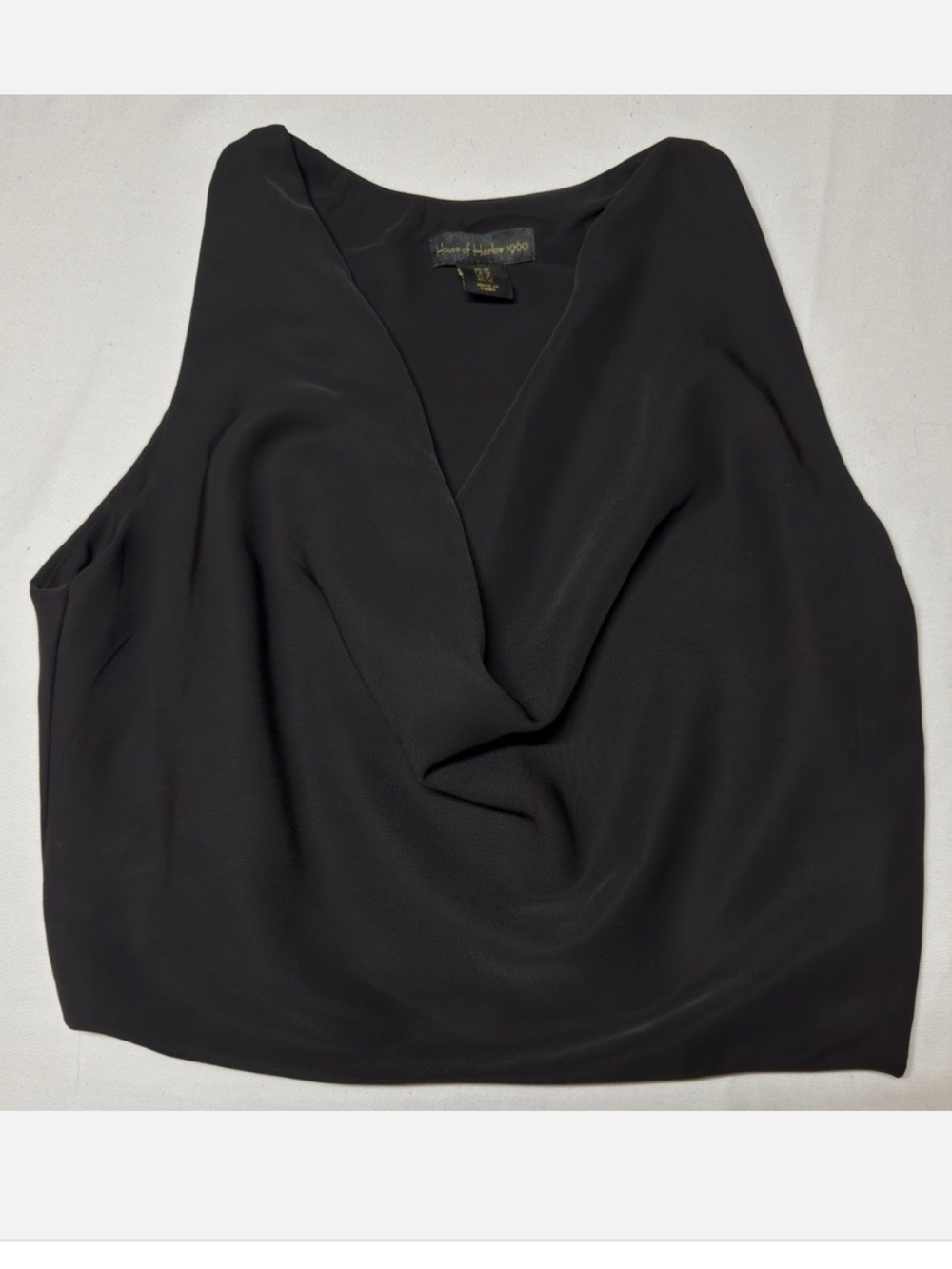 House of Harlow 1960: Black Draped Halter Wide-Leg pants set - Picture 2 of 14
